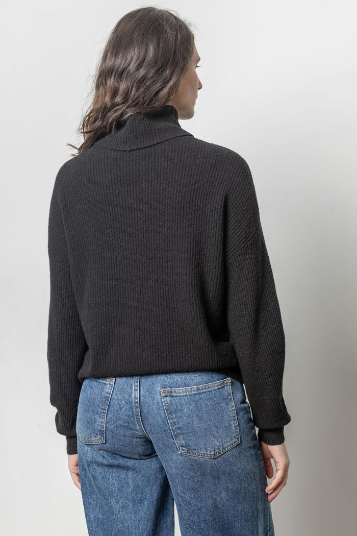 Lilla P Relaxed Rib Turtleneck Sweater