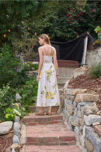 Moon River Floral Pleated Front Tie Midi Dress