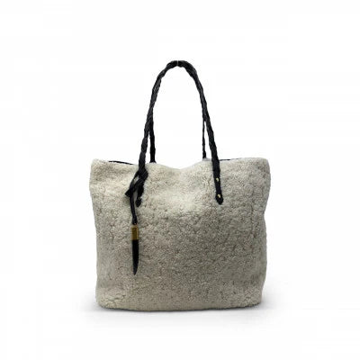 Kempton & Co Natural Luxe Shearling Tote