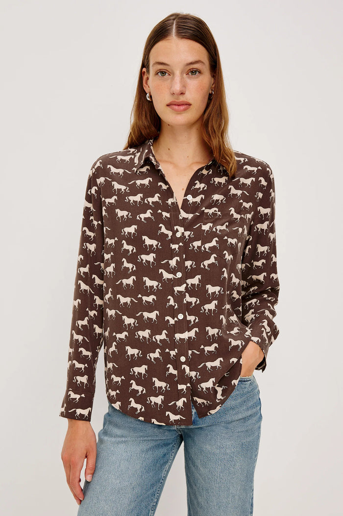Rails Kate Ivory Horses Blouse