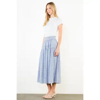 THML Striped Smocked Skirt
