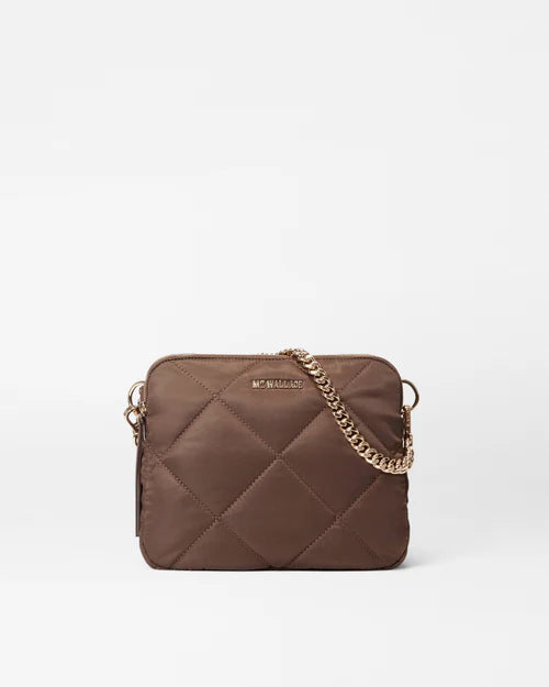 MZ Wallace Quilted Madison Crossbody Walnut