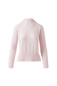 Kinross Hi Low Rib Trim Funnel Neck Sweater