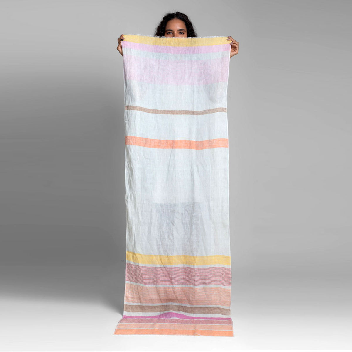 Sadhu Collective Handwoven Linen Scarf Gentle Hues
