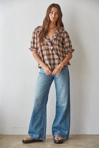 By Together Plaid Ruffle Top