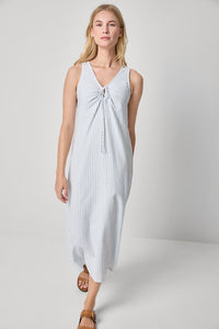 Lilla P Striped Keyhole Midi Dress