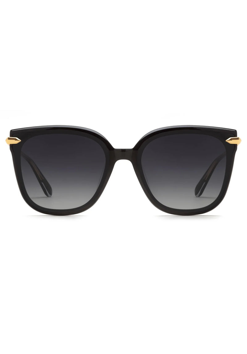 Krewe Dede Nylon Black + Black and Crystal 24K Sunglasses