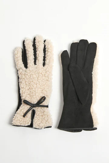 Look by M Sherpa Bow Trim Gloves