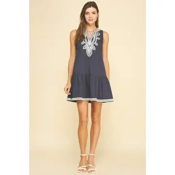 Pinch Embroidered Mini Dress