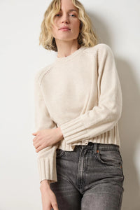 LIlla P Saddle Sleeve Crew Sweater
