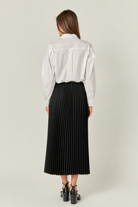 English Factory Pleated Midi Skirt