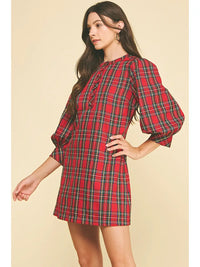 Pinch Plaid Mini Dress