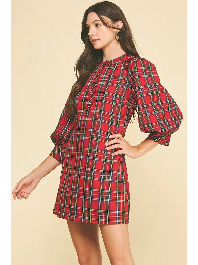 Pinch Plaid Mini Dress