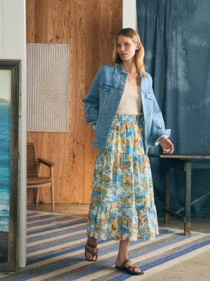 Faherty Ivy Floral Print Skirt