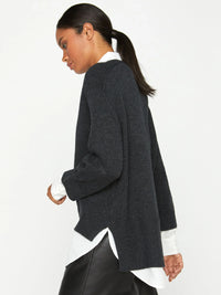 Brochu Walker V-Neck Layered Pullover Final Clearance