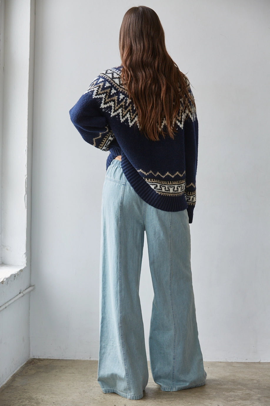 By Together Fair Isle Mockneck Sweater