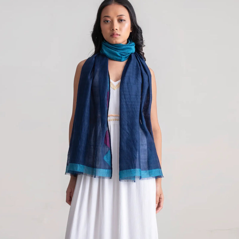 Sadhu Collective Silk Wool Jamdani Scarf