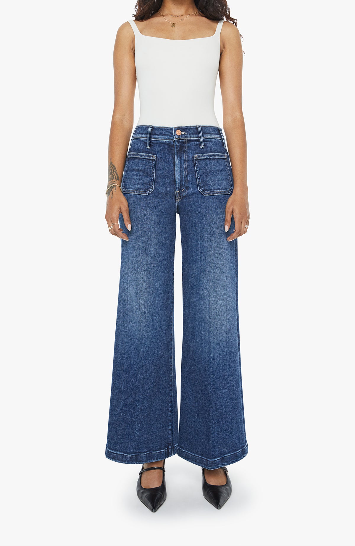 Mother Denim Lil Hustler Roller Patch Pocket One Last Shot