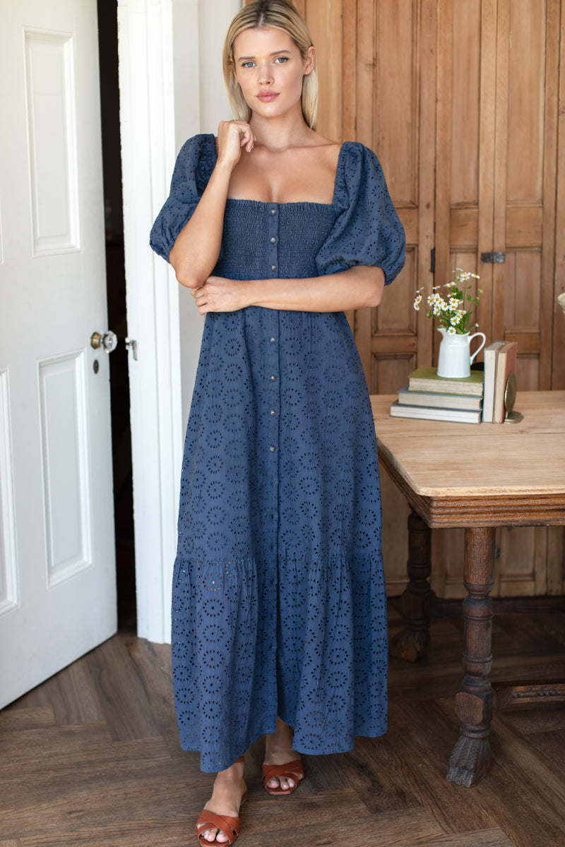 emerson fry dress Angel Organic Cotton Hemp Broken in soft hand feel Button front Elastic at waist Tiered ruffle hem Elastic cuff Made in NYC XXS Lucy 4 Basque Dress -