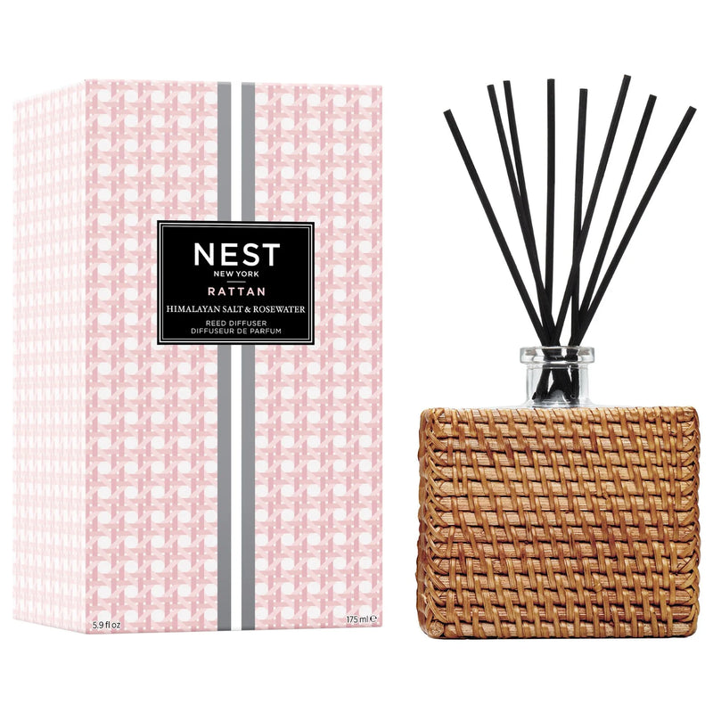 Nest Rattan Collection Himalayan Salt & Rosewater Reed Diffuser