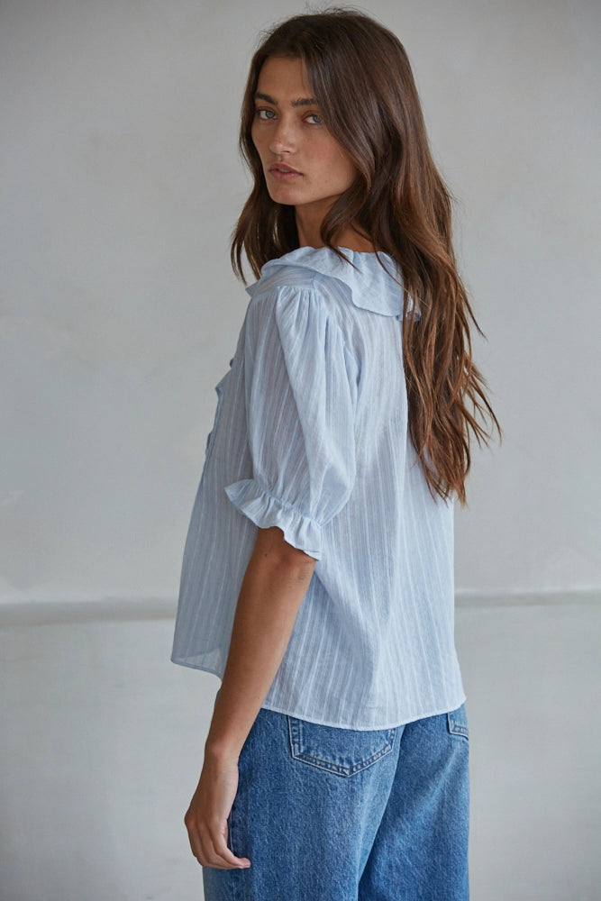 By Together Button V-Neck Top