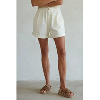 By Together Pleated Wide Leg Shorts