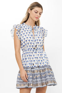 Oliphant Cinched Flirty Short Dress Lotus Navy