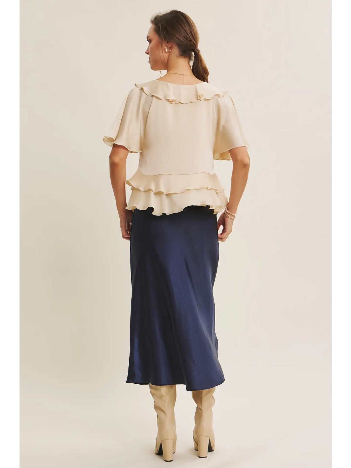 In February Silky Satin Bias Cut Maxi Skirt
