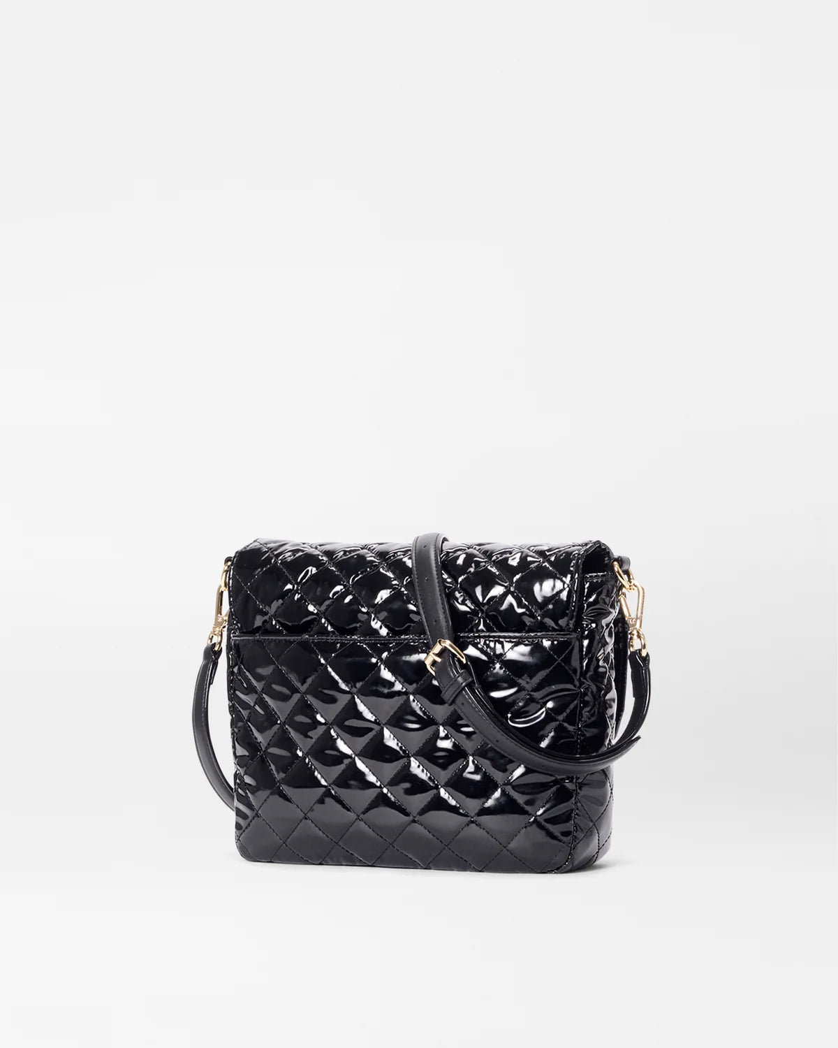 MZ Wallace Black Lacquer Medium Lock Crosby