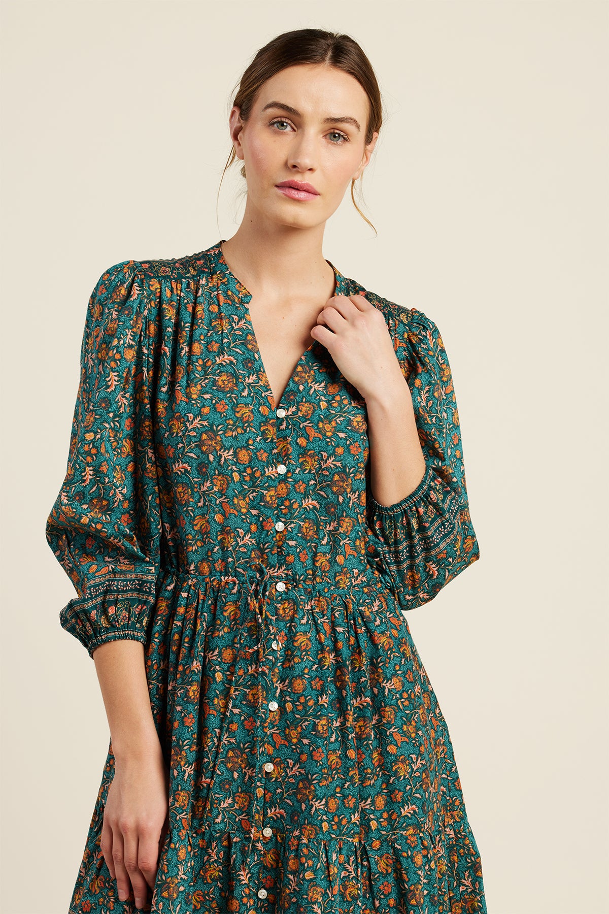 Trovata Birds of Paradise 2024 Lorita Blouse in Marina Floral