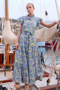 Oliphant Ruffle Collar Button Maxi Dress