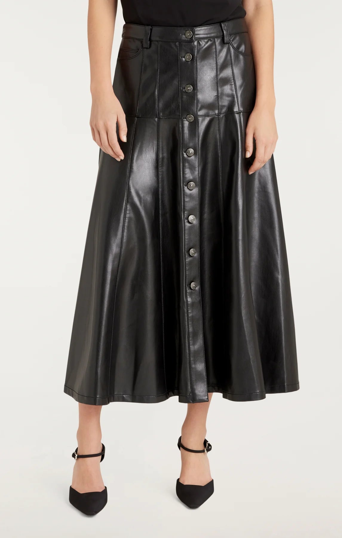 Cinq a Sept Veena Vegan Leather Skirt