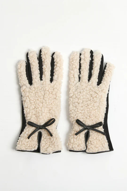 Look by M Sherpa Bow Trim Gloves