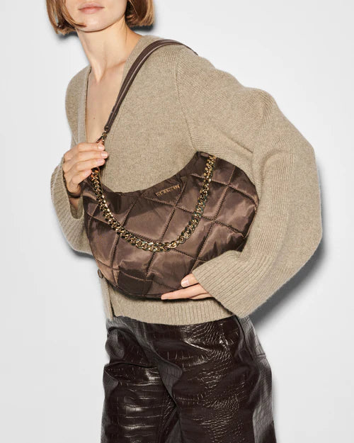 MZ Wallace Quilted Madison Shoulder Bag Walnut