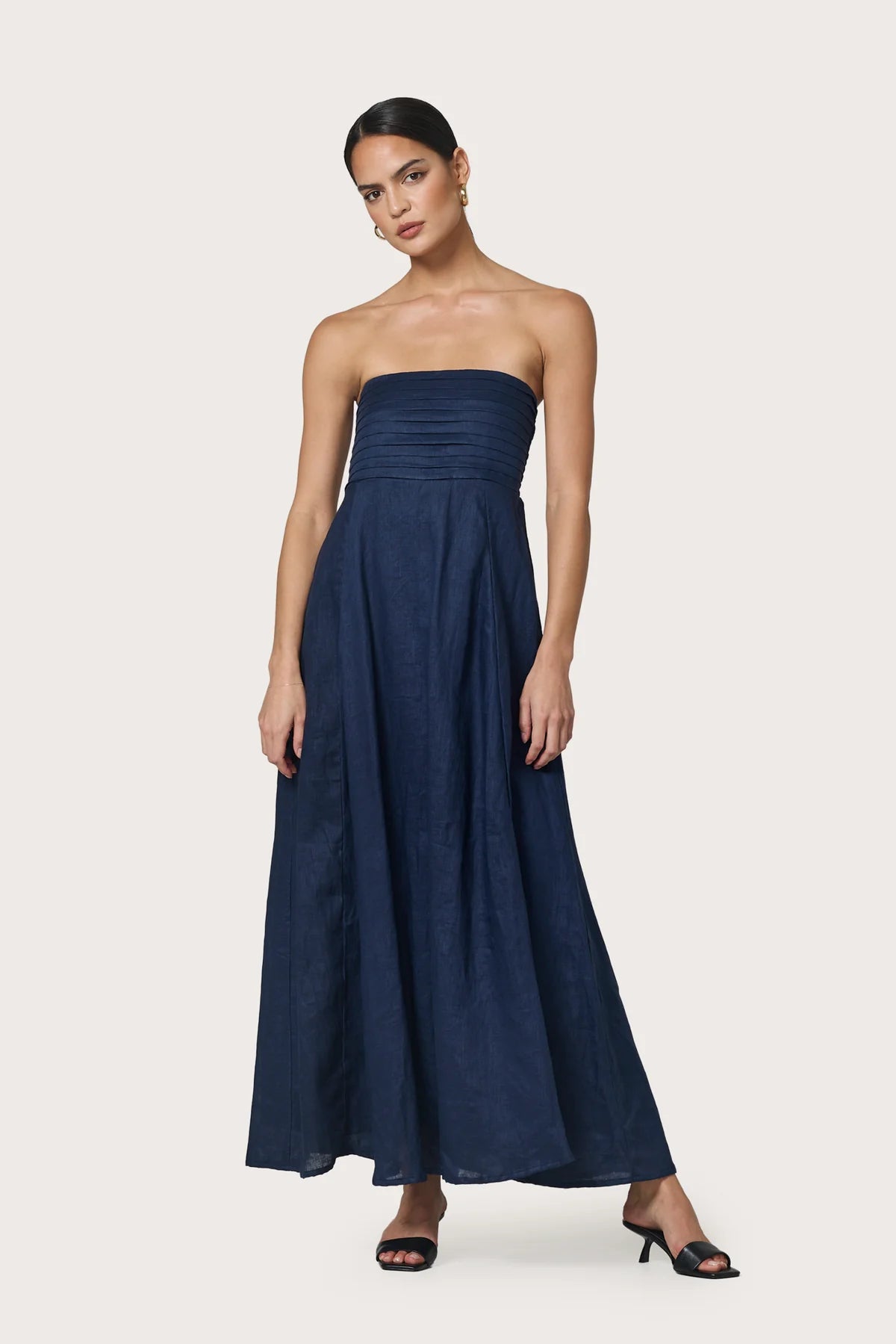 Lusana Talia Linen Maxi Dress