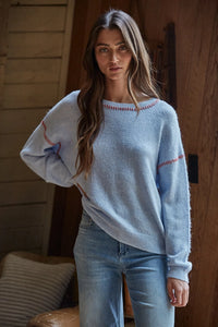 By Together Contrast  Stitch Crew Sweater