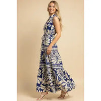 Pinch Floral & Geometric Tiered Maxi Dress