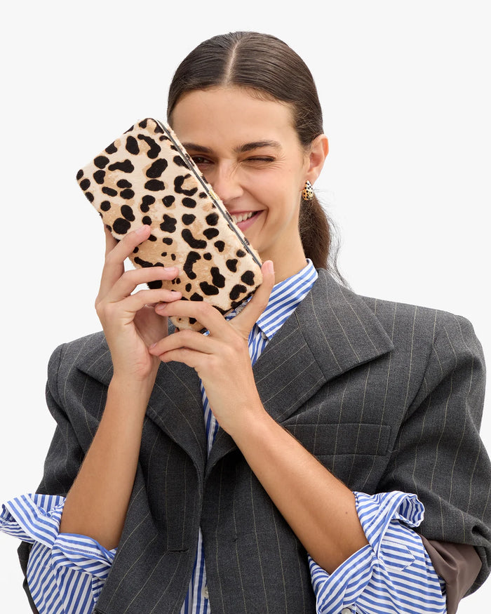 Clare V Le Tabac Snow Leopard Clutch