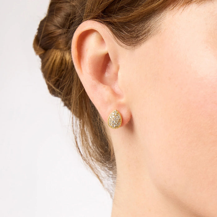 Julie Vos Pave Teardrop Stud Earring