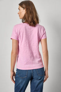 Lilla P Short Sleeve Back Seam V-Neck Taffy