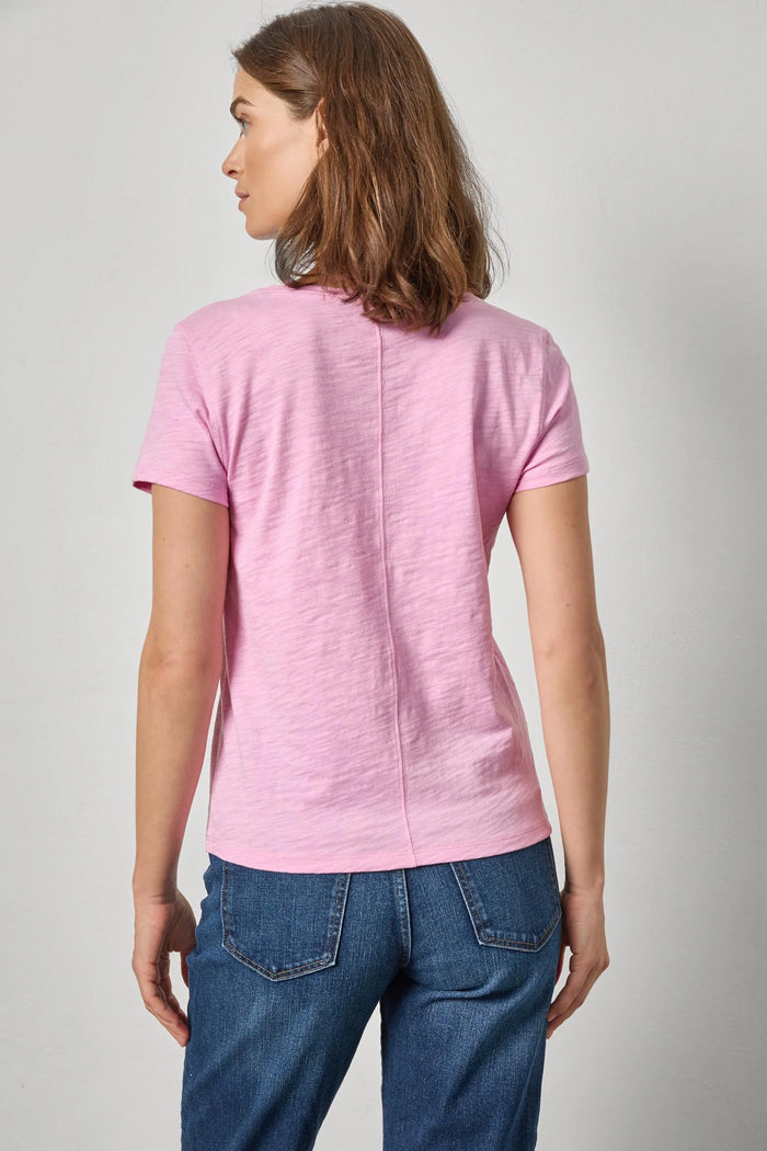 Lilla P Short Sleeve Back Seam V-Neck Taffy