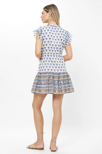 Oliphant Cinched Flirty Short Dress Lotus Navy