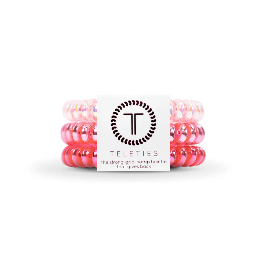 Teleties 3-Pack Hair Ties - Think Pink - Small