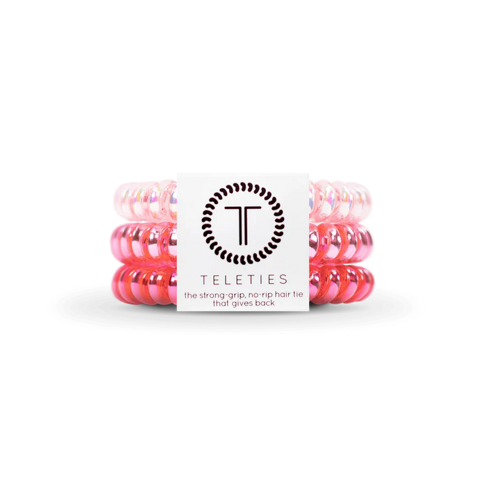 Teleties 3-Pack Hair Ties - Think Pink - Small