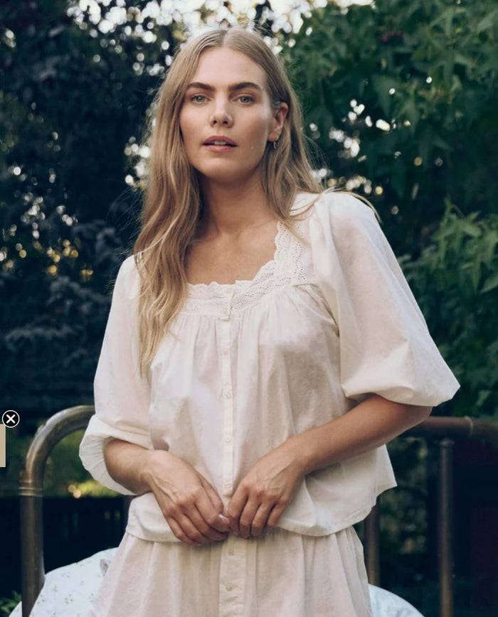 The Great Eyelet Button Sleep Top