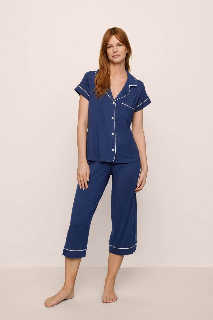 Eberjey Short Sleeve Cropped PJ Set