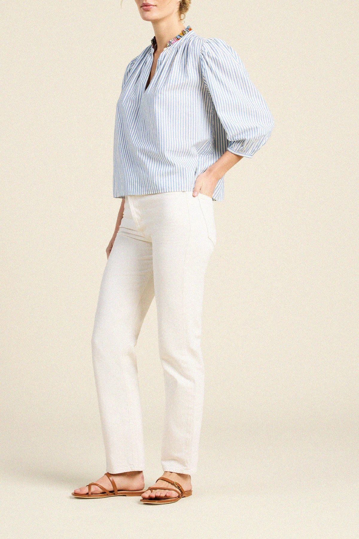 Trovata Birds of Paradis Orly Seaside Stripe Blouse