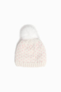 Look by M Mini Hearts Fair Isle PomPom Hat