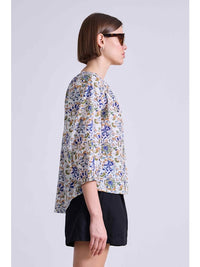 Apiece Apart Mitte Batik Floral Cream Top