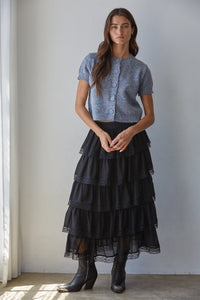 By Together Short Sleeve Button Down Cardigan